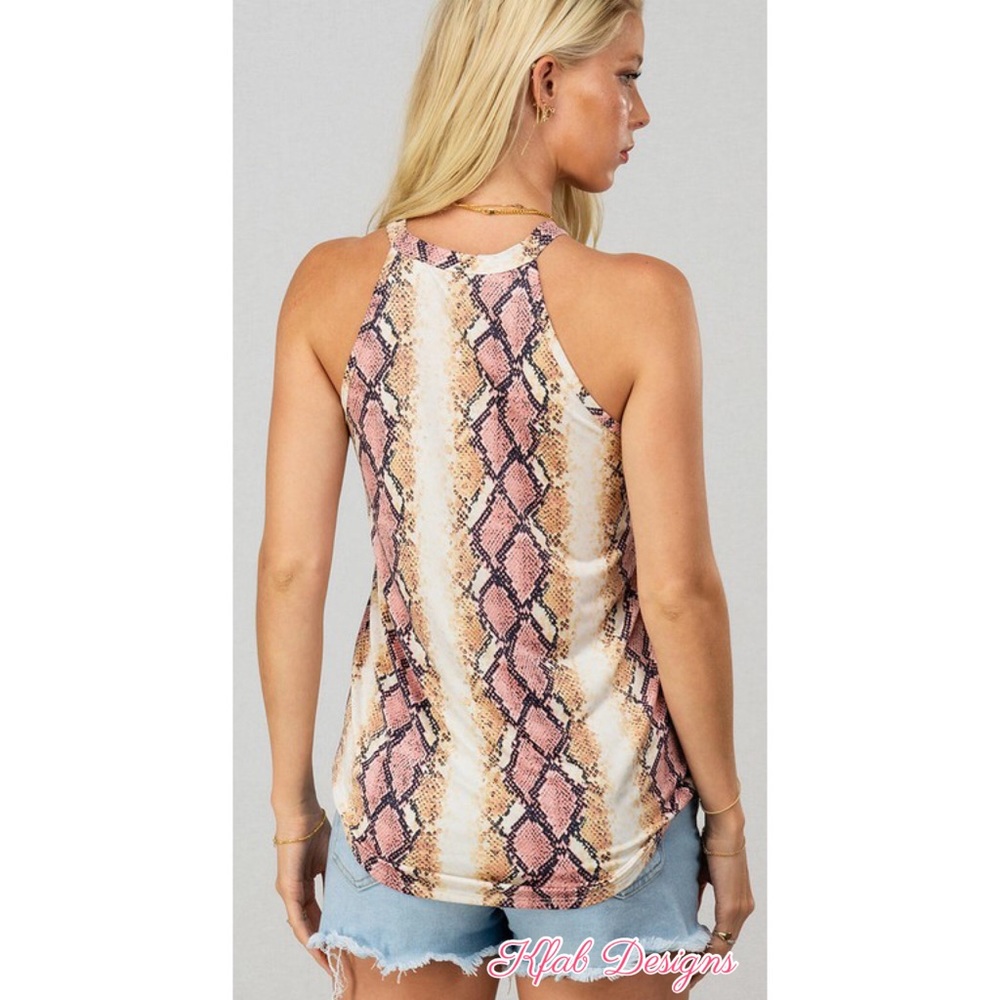 ❤️LAST 1! Champagne Pink Snake Print Knit Top! - Picture 7 of 8